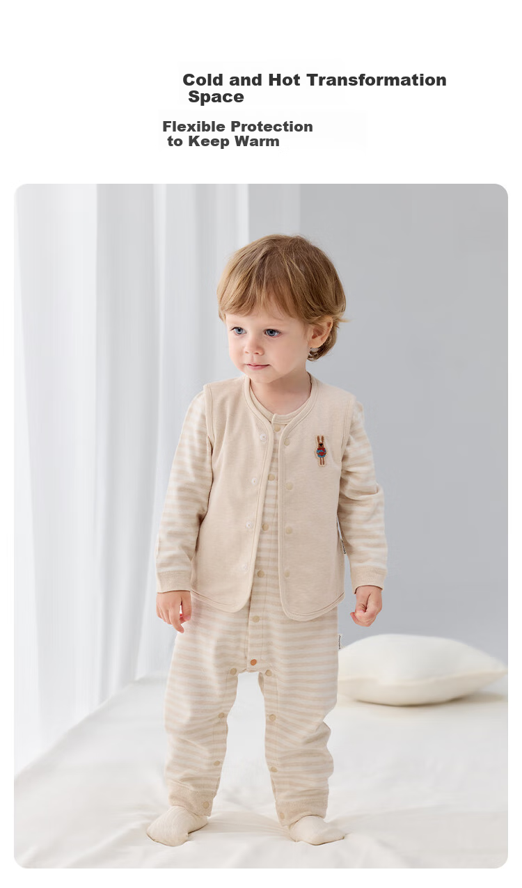 Babylove Infant Vest, Spring And Autumn Pure Cotton Outer Wear, Warm Top for Baby Boys And Girls, Colorful Cotton Simple Versatile Vest, Sleeveless Jacket 6