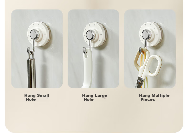 Baicaoyuan Suction Cup Hooks, No Drilling Required, Strong Load-Bearing, Vacuum-Adhering, Traceless, for Bathroom Towels And Kitchen, 3 Pieces 5