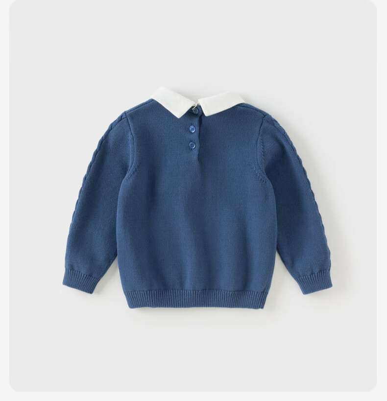DAVE & BELLA Kids Pullover Sweater Boys Cotton Knit Fake Two-Piece Autumn Shirt 4