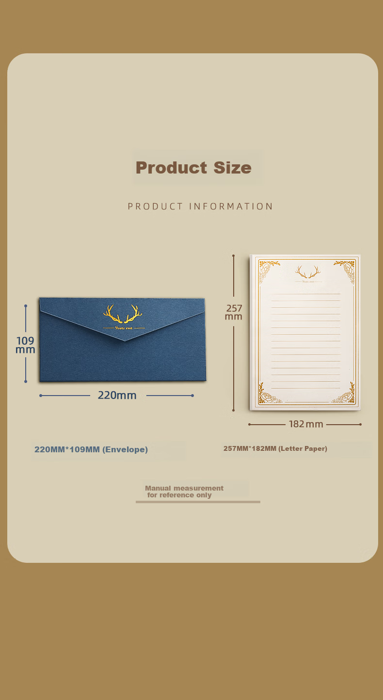 Jinzhi Lamba Leather Envelope And Letter Set, Exquisite Vintage Style Postcards, Greeting Cards, Birthday Gifts, High-End Gold Foil Gift, Confession Letters, Stationery, New Year's Day Invitation Cards, Macaro 9