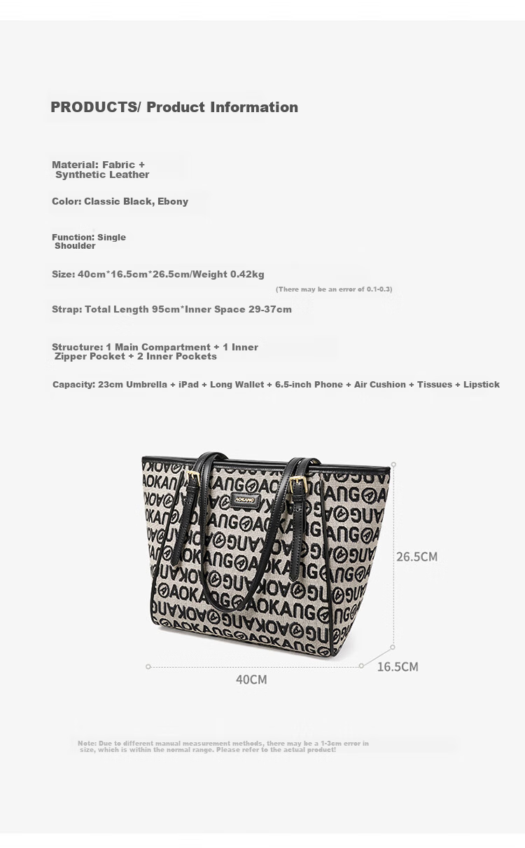 Aokang Women's Handbag, 2026 New Trendy Underarm Bag, Light Luxury Shoulder Tote Bag, Birthday 520 Gift for Girlfriend Or Wife 8
