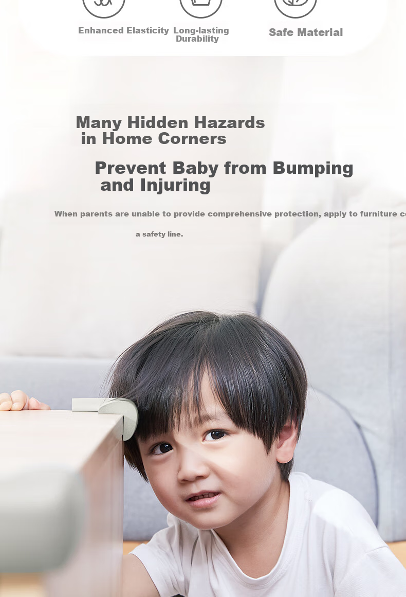 Bangbangzhu L-Shaped Simple Baby Corner Guards, Infant Child Protection Edge Protectors, Table Corner Covers, Thickened, Pack of 8, Off-White 2