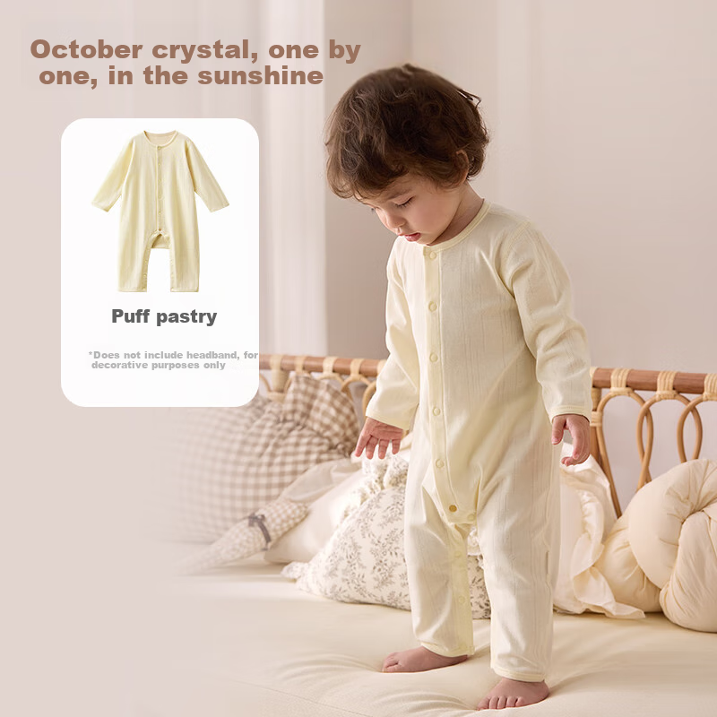 Shiyuejiejing Baby Romper, Summer Onesie for Boys And Girls, Class A Cotton Bodysuit, Long-Sleeve All-Season Home Wear