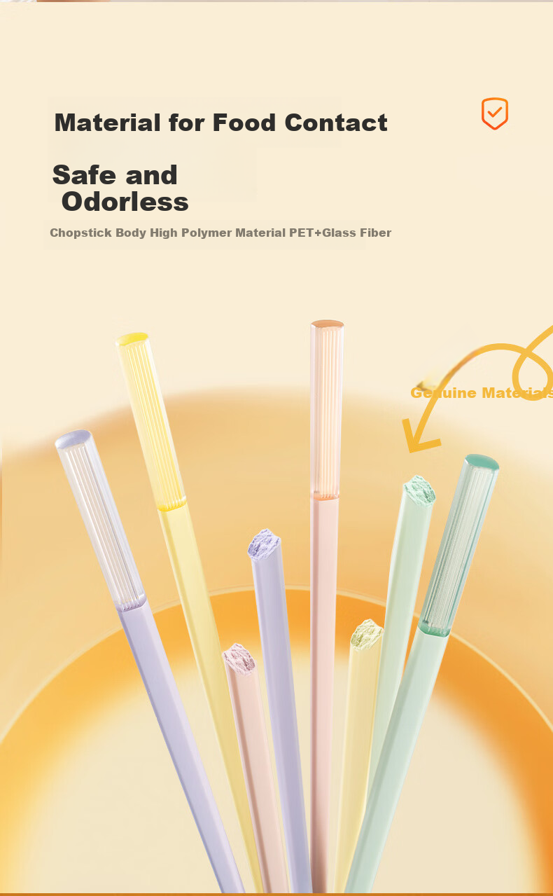 SUPOR Specialized Color Chopsticks, Heat-Resistant Healthy Chopsticks, Colored Jelly Chopsticks, 10 Pairs, Machine Washable 5