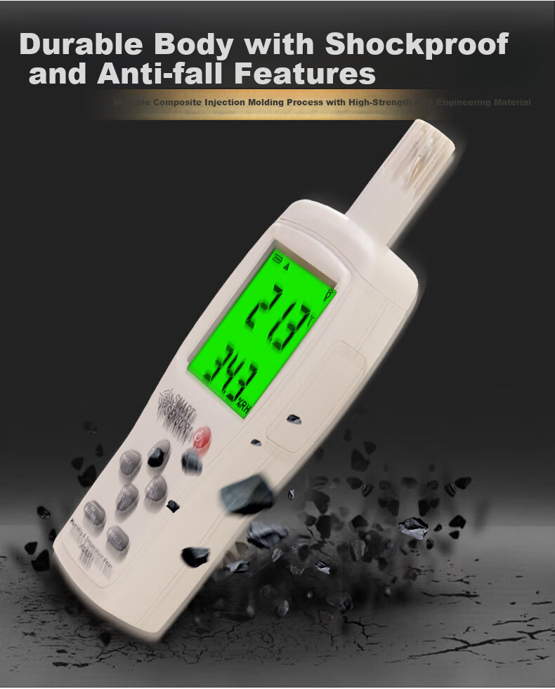 Xima High-Precision Digital Air Temperature And Humidity Meter, Industrial Handheld Integrated Temperature And Humidity Detector AR807A+ 9