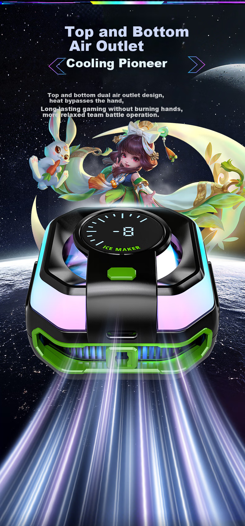Jiaying Zengsheng Dianfeng Official Co-Branded Cooling Fan with Magnetic Back Clip And Semiconductor Cooling, Gaming Temperature Reduction Device, Suitable for Huawei, Apple, Vivo, E-Sports 4