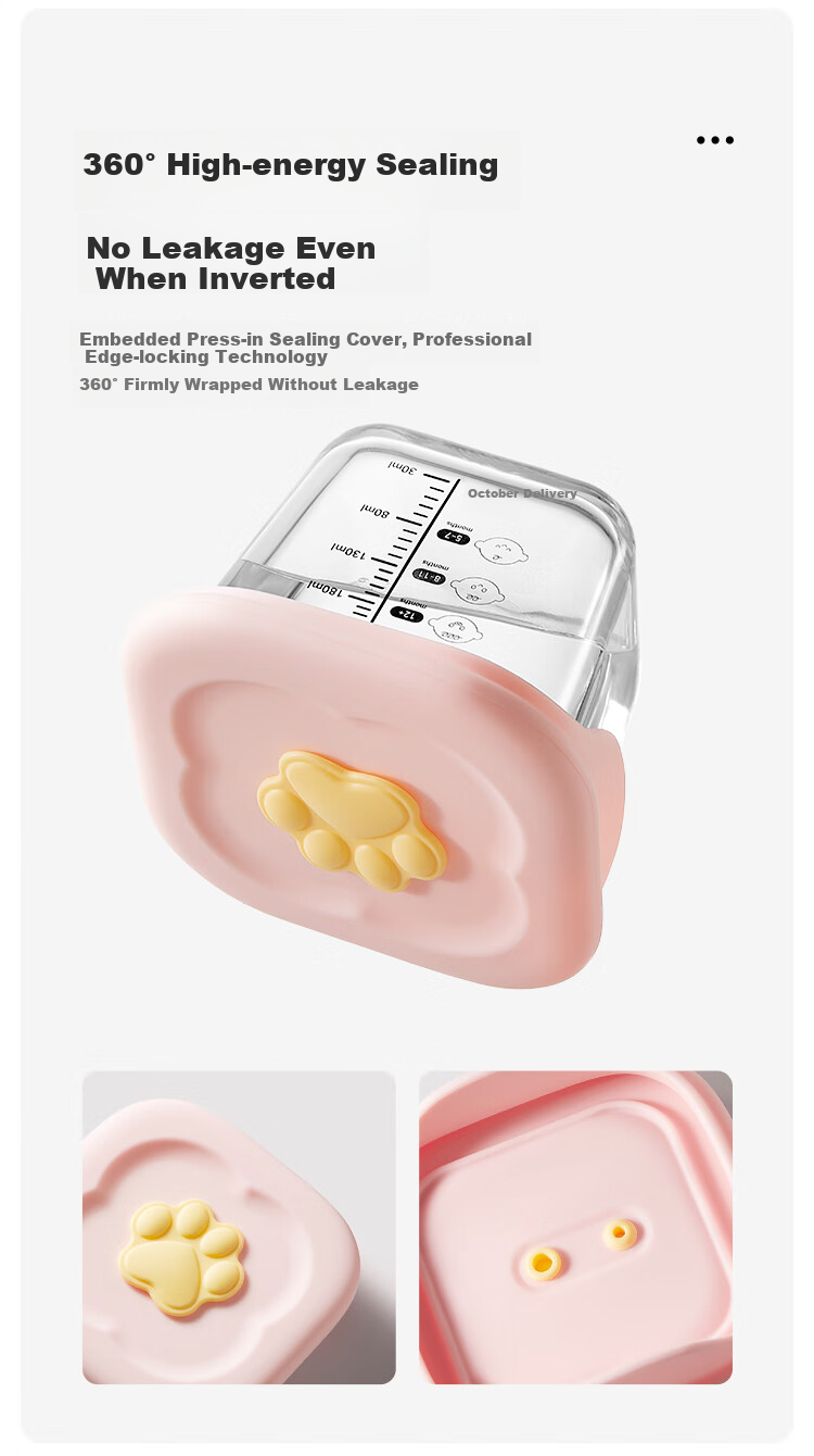 Shiyuejiejing Baby Food Storage Container, Glass Food Preservation Box, Infant Food Storage Jar, Suitable for Steaming, Cooking, And Freezing 9