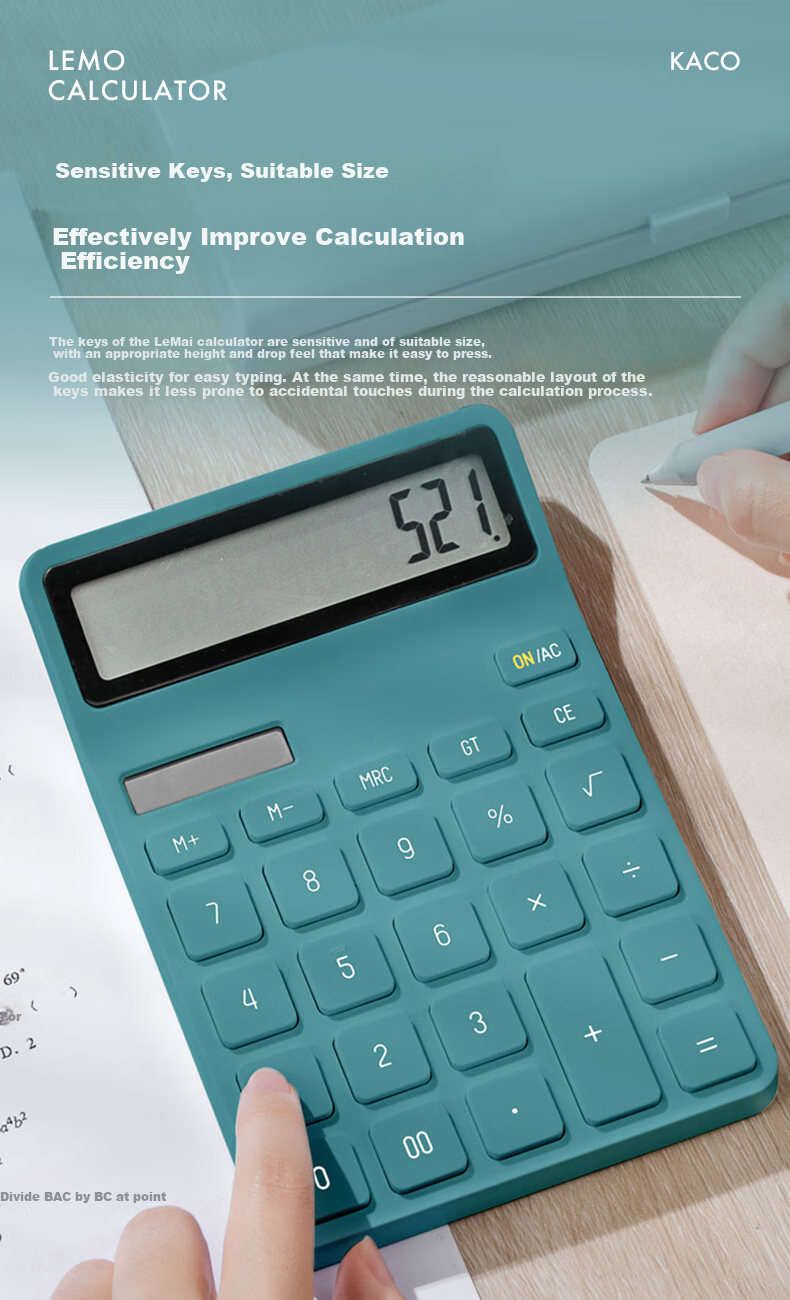 KACO Financial Office Calculator with 12-Digit Large Screen, Dual Power Supply, Desktop Calculator, Office Supplies, Sky Blue Color K1412 5