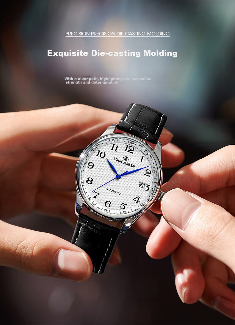 GEORGCOUNT Men's Watch, Silent Exam-Specific Fully Automatic Watch for Men, Suitable for Civil Servants, Postgraduate Entrance Exams, Middle And High School Students, Quartz Watch for Me 7