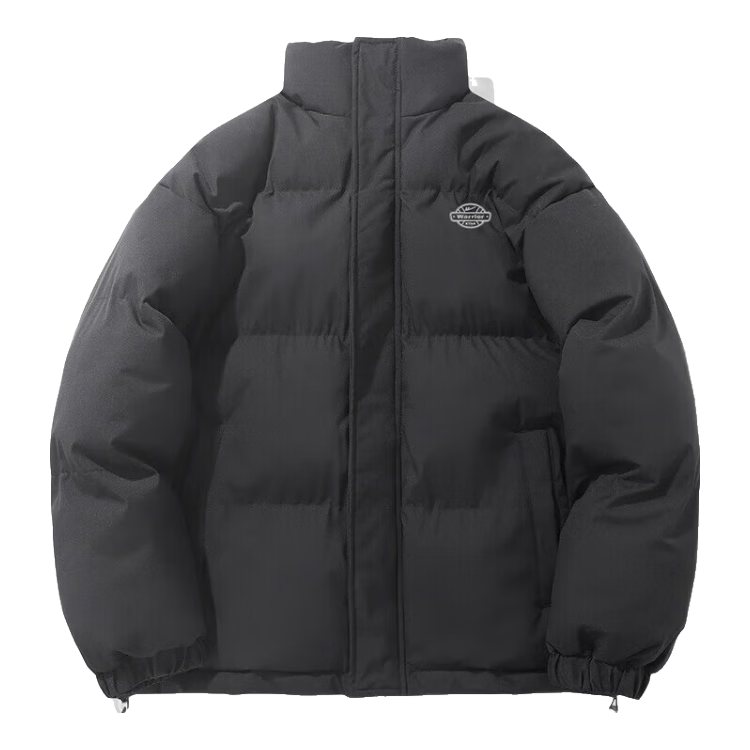 Warrior Men's Winter Cotton Padded Jacket, Stand Collar, Thickened, Cold-Resistant, Warm, Versatile Simple Men's Puffer Coat 6187