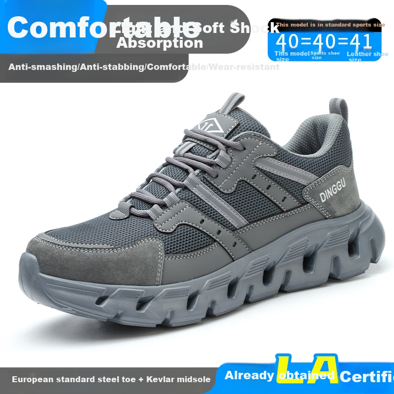 Dinggu Safety Shoes for Men, Steel Toe Anti-Smashing And Puncture-Resistant Work Boots, Lightweight All-Season Construction Site Footwear 1109HUIW39