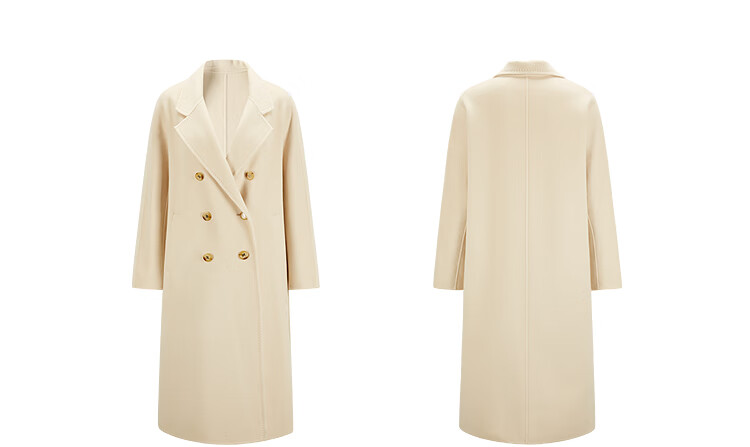 Peacebird Women's Woolen Double-Sided Coat Master Selection Series Winter Outerwear Elegant Beige L 15