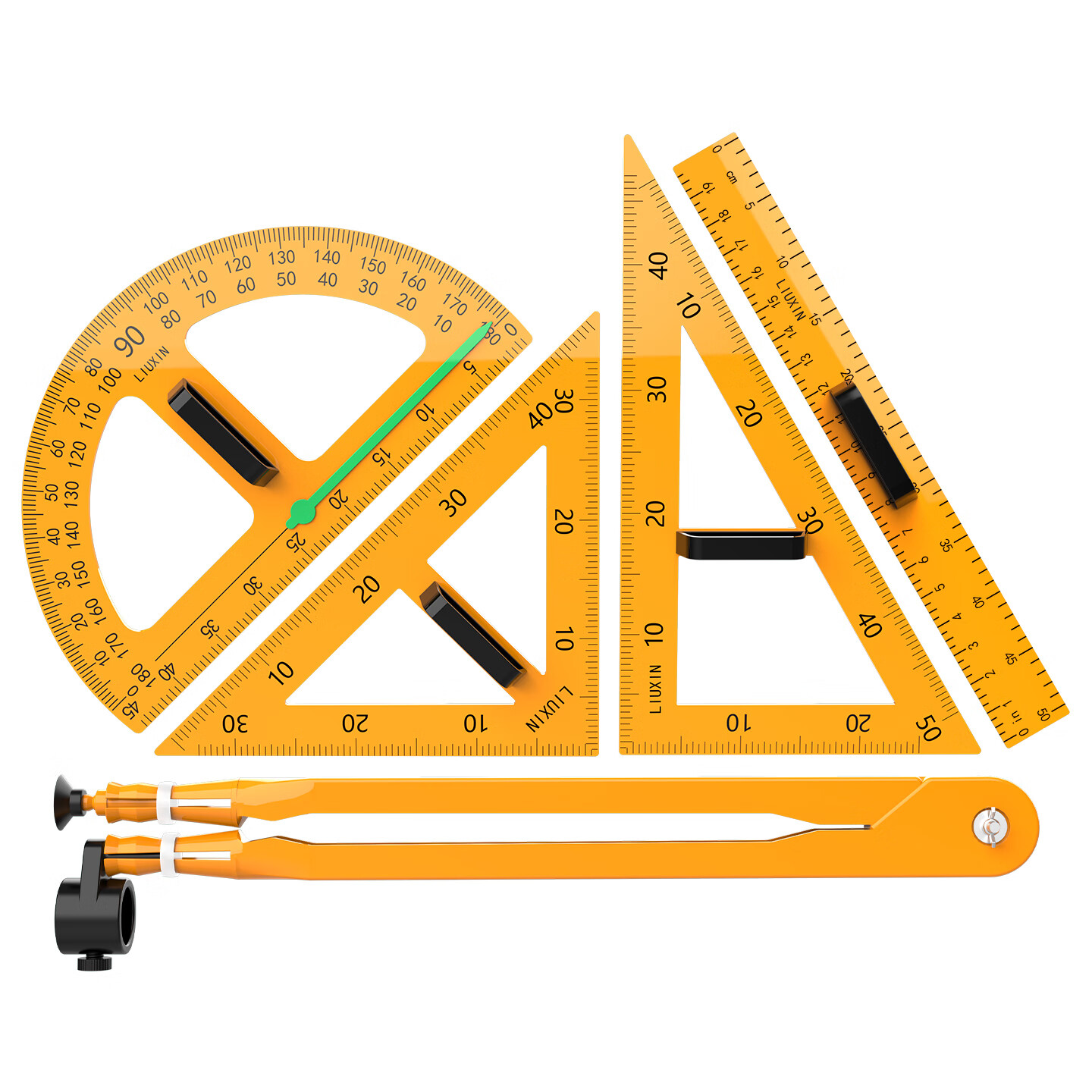 Liu Xin Magnetic Protractor Triangle Ruler Teaching Aid Math Tool for Elementary and Middle School Students Back to School Teacher's Day Gift