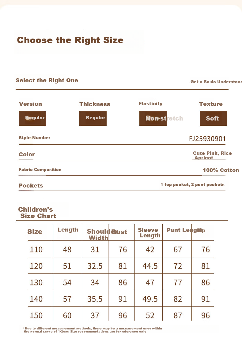 Fenteng Children's Pajamas for Girls, Antibacterial Pure Cotton Spring Cartoon Long-Sleeve Sleepwear for Older Kids 3