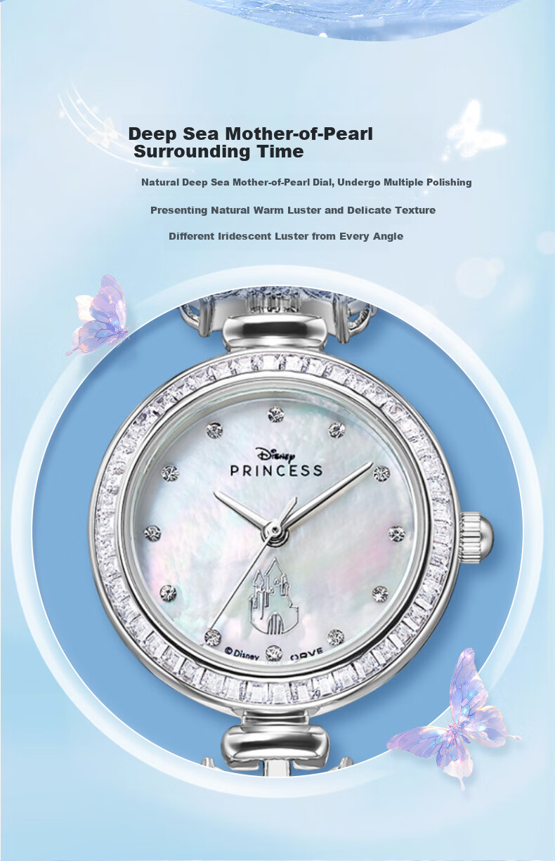 Disney Butterfly Watch, Women's Small Fortune Butterfly Full Diamond Bracelet Watch, Small Dial, Birthday, March 8th Festival, New Year Gift for Girlfriend 4