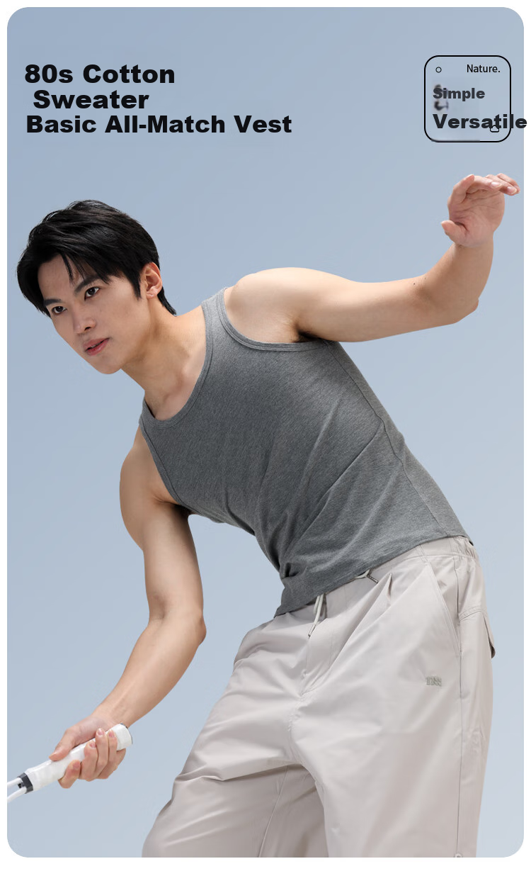 MiiOW Modal Men's Vest Summer Ice Silk Seamless Sports Tank Top Sleeveless Black 3XL 1