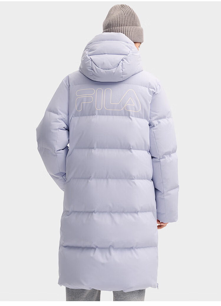 FILAFILA Official RGB Long Down Jacket 2025 Winter Couples Hooded Cold-Resistant Warm Coat 22