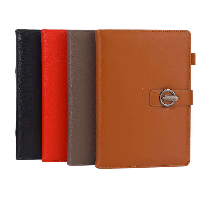 AoHuan Business Office Notebook Vintage Luxury Buckle Leather A5 High-Quality 200-Page Thickened Customizable Meeting Notes Vintage Brown