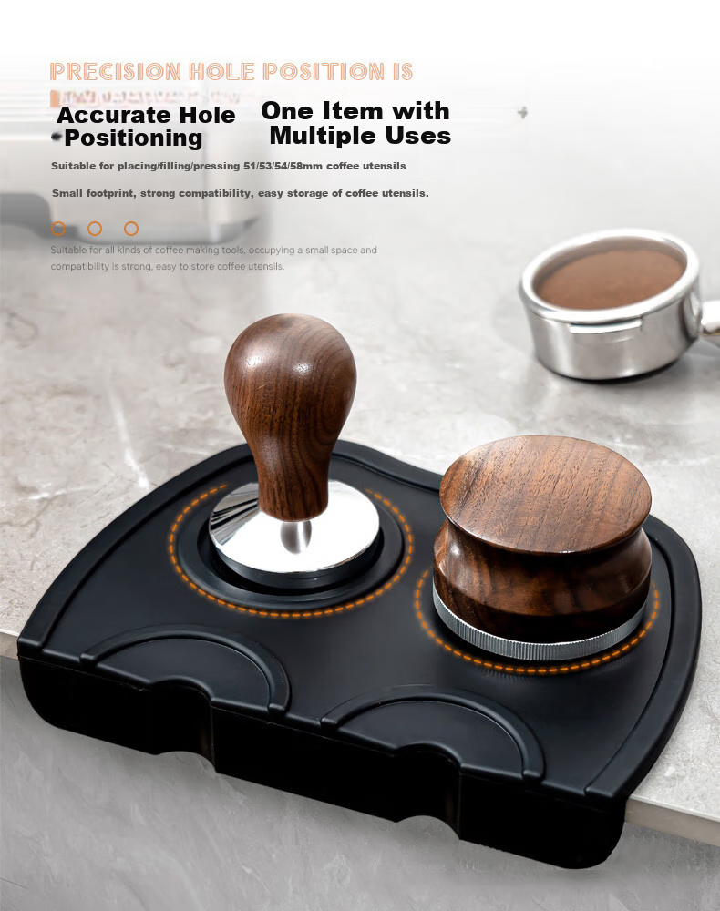 YIJUKE Coffee Tamper Pad, Barista Coffee Machine Non-Slip Silicone Mat, Italian Handle Pad, Tamper Press, Powder Dispenser Mat, Storage Pad 3