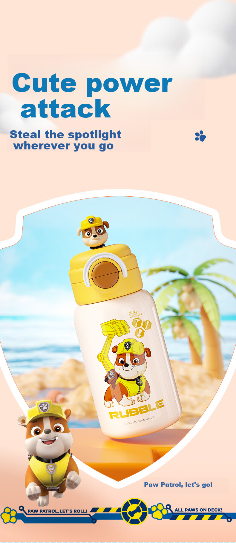 CMSH Wangwangdai Children's Water Bottle, Large Capacity, 316 Food-Grade Double-Drinking Insulated Cup, School-Specific Water Bottle, Aqi 540ml 4