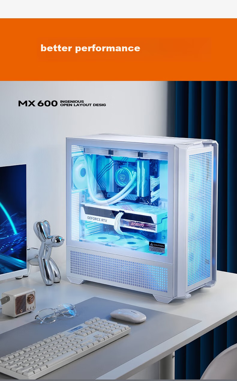 COUGAR Jinxing MX600 Full Tower Desktop Glass Side Panel Case, Supports E-ATX Motherboard Vertical GPU 360mm Water Cooling/mesh Panel, Black 8