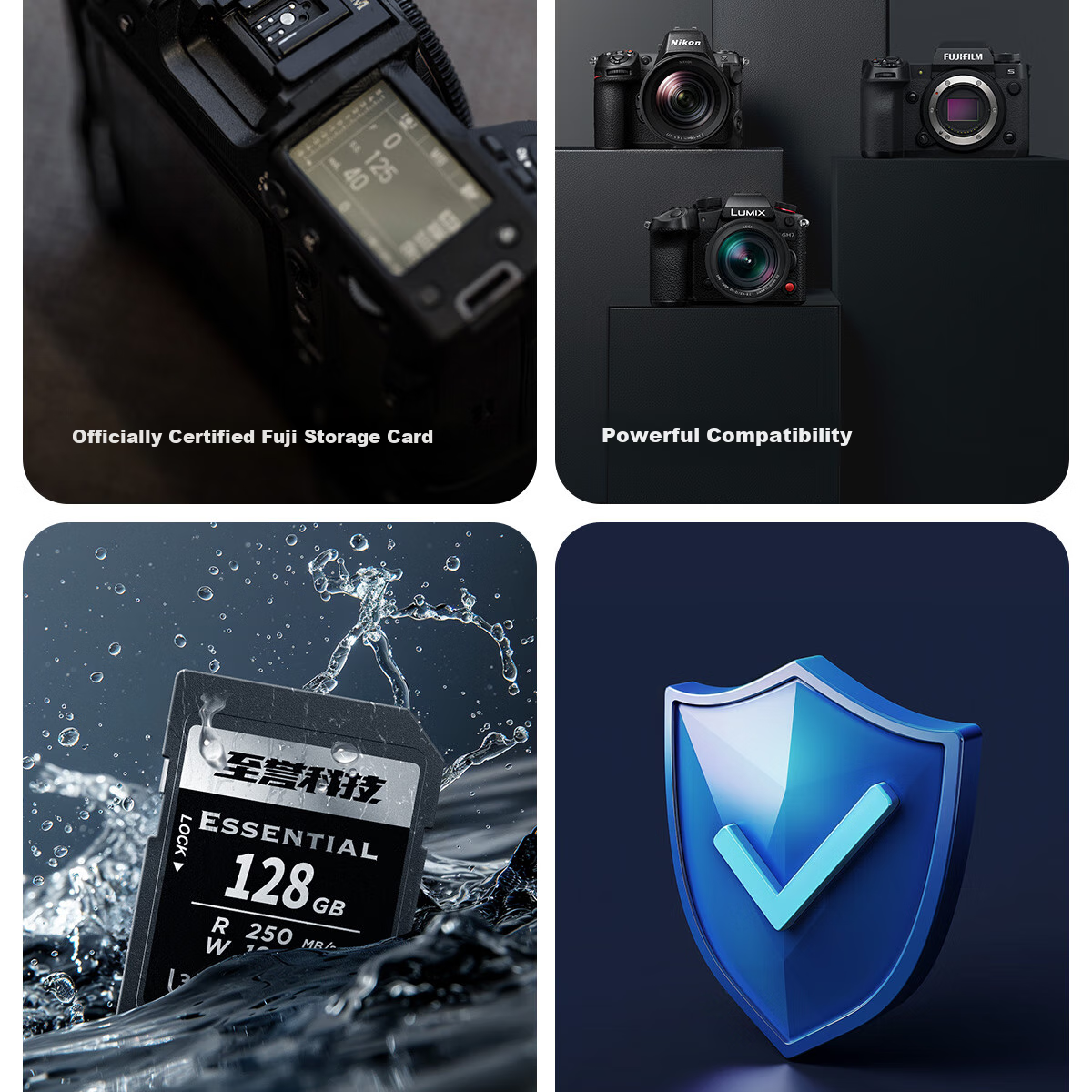 Zhiyukeji 128GB SD Memory Card, U3 V60 6K High-Speed Camera Storage Card, Mirrorless And DSLR Camera Storage Card, Read Speed 250MB/s, Write Speed 100MB/s 6