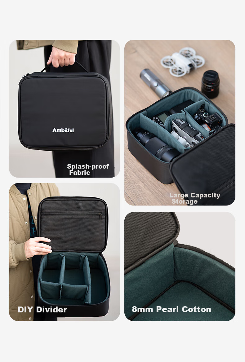 AMBITFUL Zhijie Zoom P7 Multifunctional Storage Bag Portable Photography Camera Lens Case for Top Flash Fill Light Outdoor Protection Bag [L Large] 4