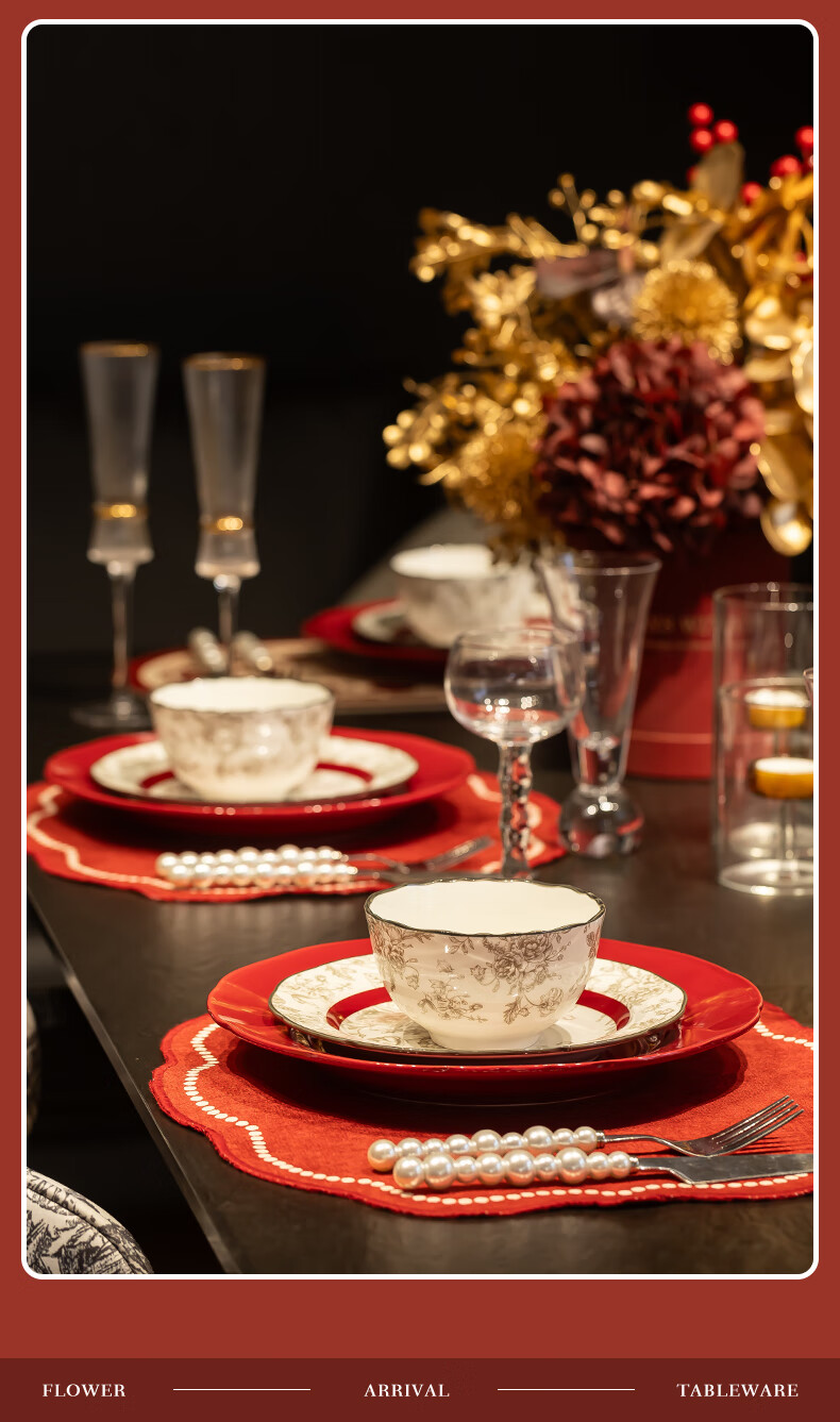 Chudi Complete Dinnerware Set Ceramic Bowls Home Set Wedding Gift Xiyun 18-Piece [Gift Box] 3