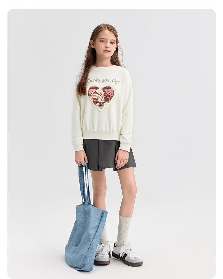 BALABALA Children's Clothing, Girls' Sweatshirt, Autumn T-Shirt for Older Kids, Sweet And Fashionable, 208325121002 8