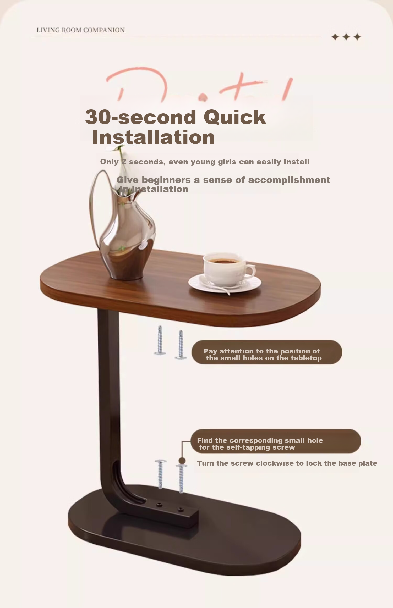 Huayinxuan Side Table, Living Room Sofa Small Coffee Table, Simple Movable Home Mini Bedside Table, Balcony Bedroom Nightstand 21