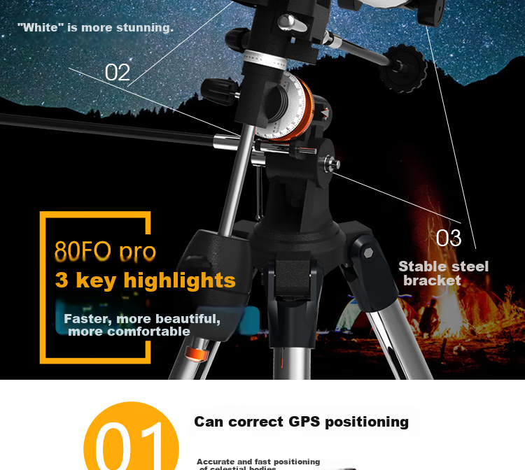 Xingtelang 80EQPro High-Definition, High-Magnification, Large-Aperture Professional Astronomical Telescope for Moon And Sky Observation, Student Science Education Birthday Gift 2
