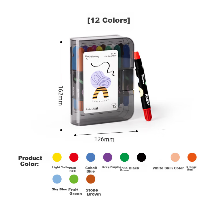 Meiletongnian Smooth Oil Pastel Set, 36 Colors, Children's Water-Soluble Crayons, Non-Staining, Non-Toxic, Washable, for Elementary School Students, Art Drawing Sticks, Colorful Sticks, Art Education Tools 16