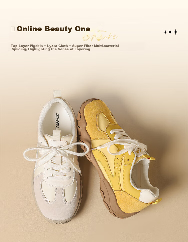 ZHR ZEZ Outdoor Sports Shoes Women Retro Style Hiking Casual Soft Sole German Training Shoes QS52 Yellow Size 40 7