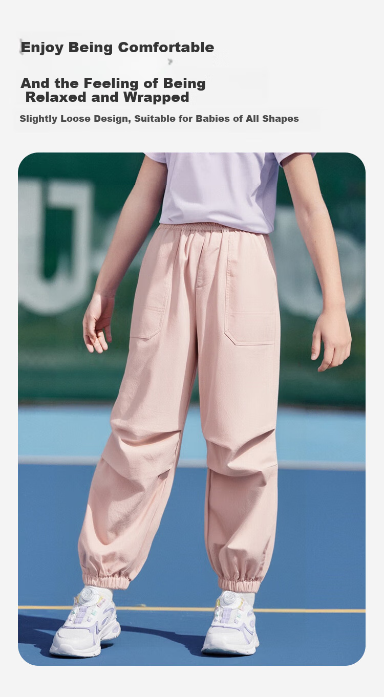 BALABALA Children's Clothing, Boys And Girls Pants, Long Trousers for Autumn, New Style Drawstring Parachute Pants, Trendy 4