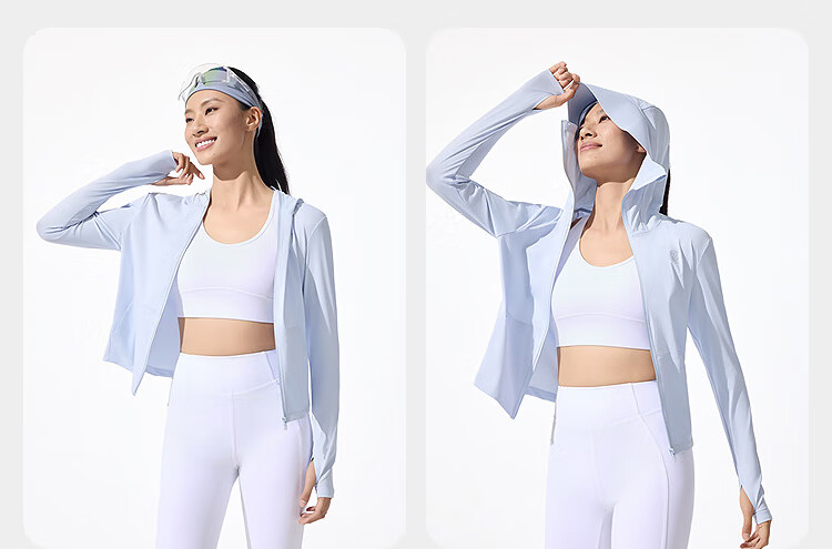 BOSIDENG Summer Women's National Standard Original Yarn Sun Protection UPF100+ Anti-UV Lightweight Outdoor Travel Jacket 18