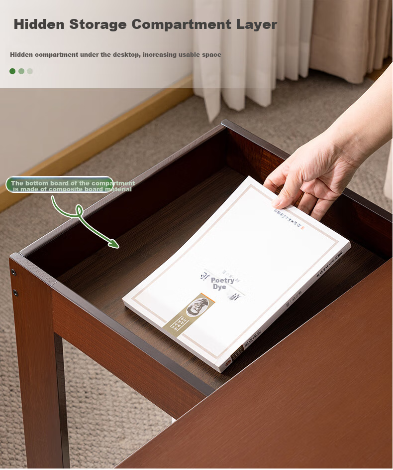 Laozhujiang Movable Side Table, Living Room Coffee Table, Sofa End Table, Multifunctional Antique Folding Tea Table, Storage Rack, Corner Cabinet 2