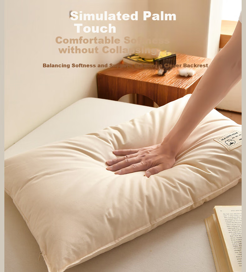 HLA A-Class 100% Xinjiang Cotton Three-Protection Pillow Core 7A Antibacterial Oil-Resistant Fiber Neck Support Pillow for Dormitory 13