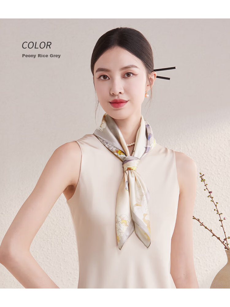 Shanghaigushi Silk Scarf for Women, 100% Mulberry Silk Satin Square Scarf Gift Wrap Scarf Gift Box for Mom Neck Scarf, Dandelion Purple 6