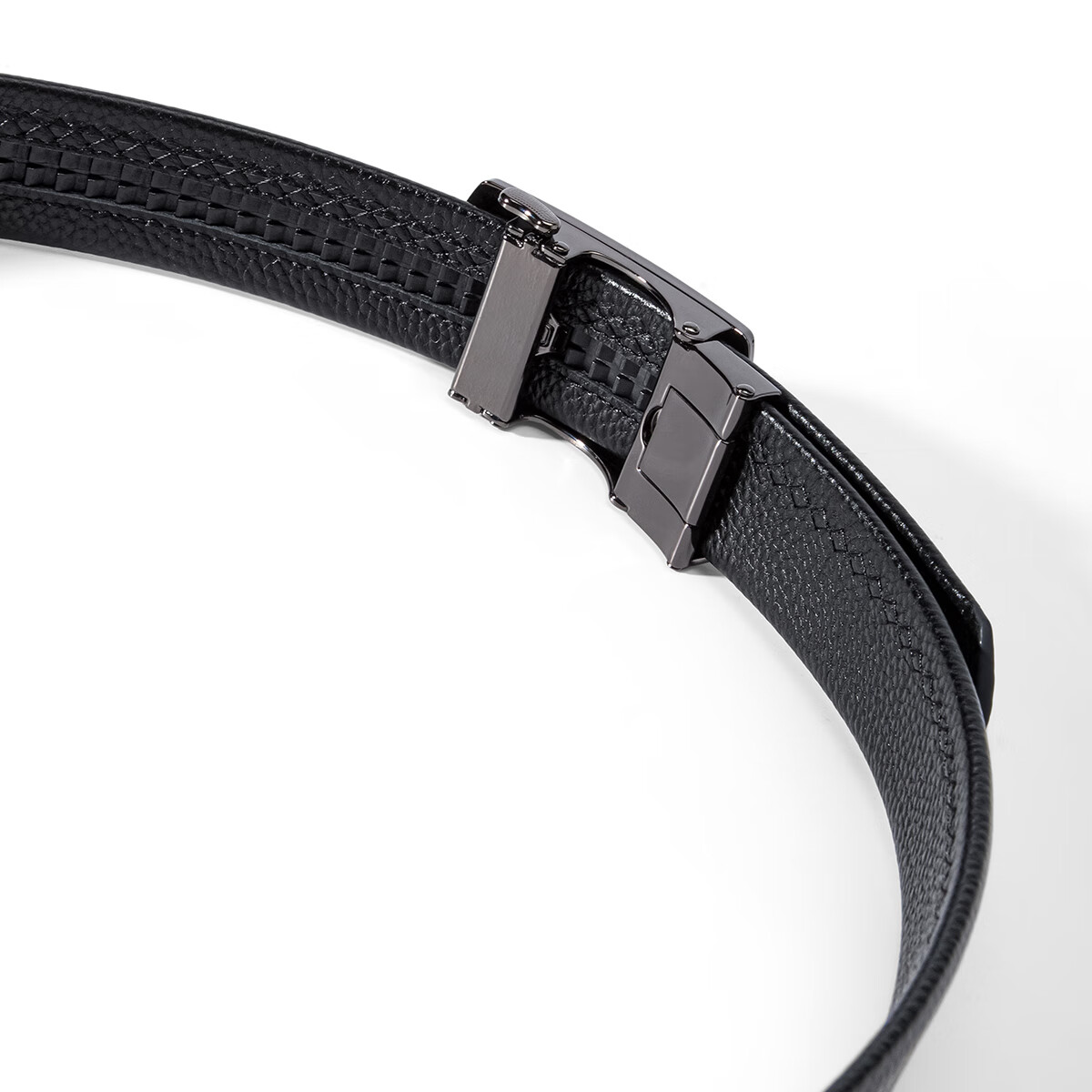 HONGU Men's Genuine Leather Automatic Buckle Belt Casual Waistband Youth Pants Belt Gift Box 120cm New Year Birthday Gift 7