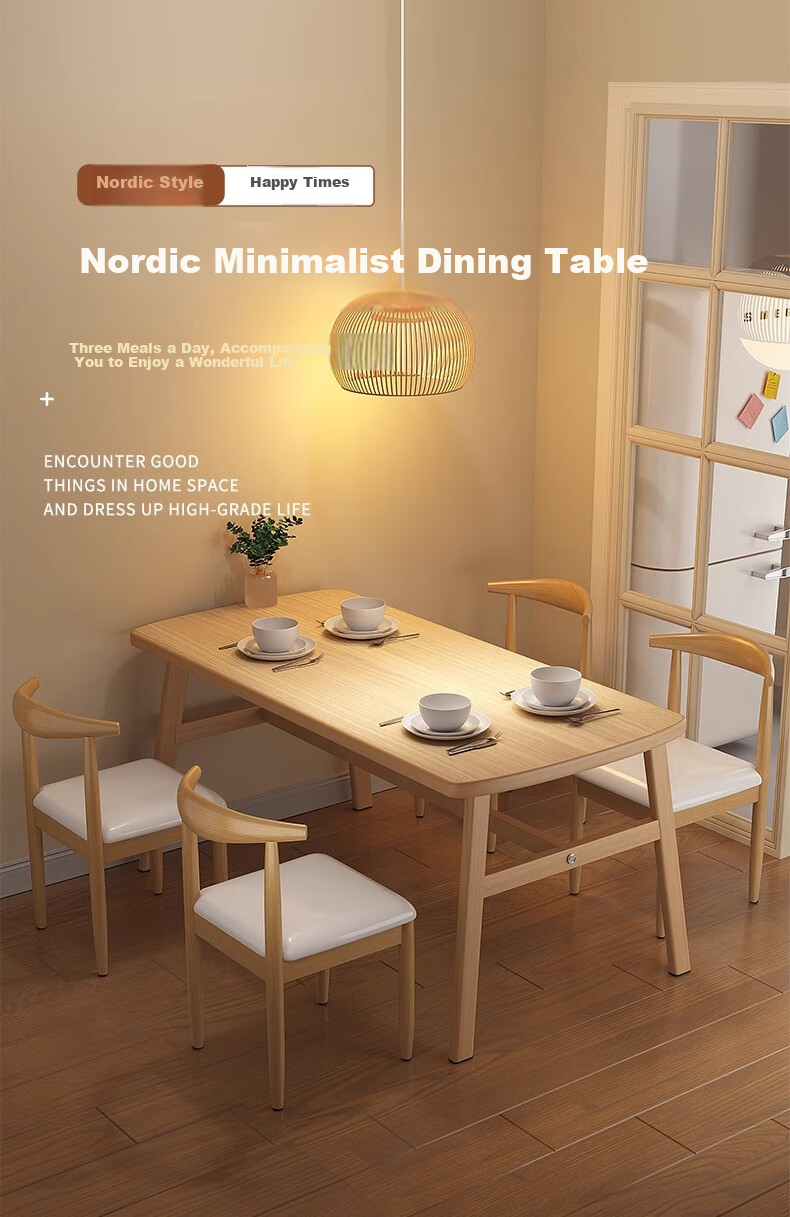 Chibailun Dining Table for Home Use, Small Apartment Simple Eating Table, Rectangular Computer Desk for Rental Apartments, Breakfast Table for Restaurants And Commercial Use 1