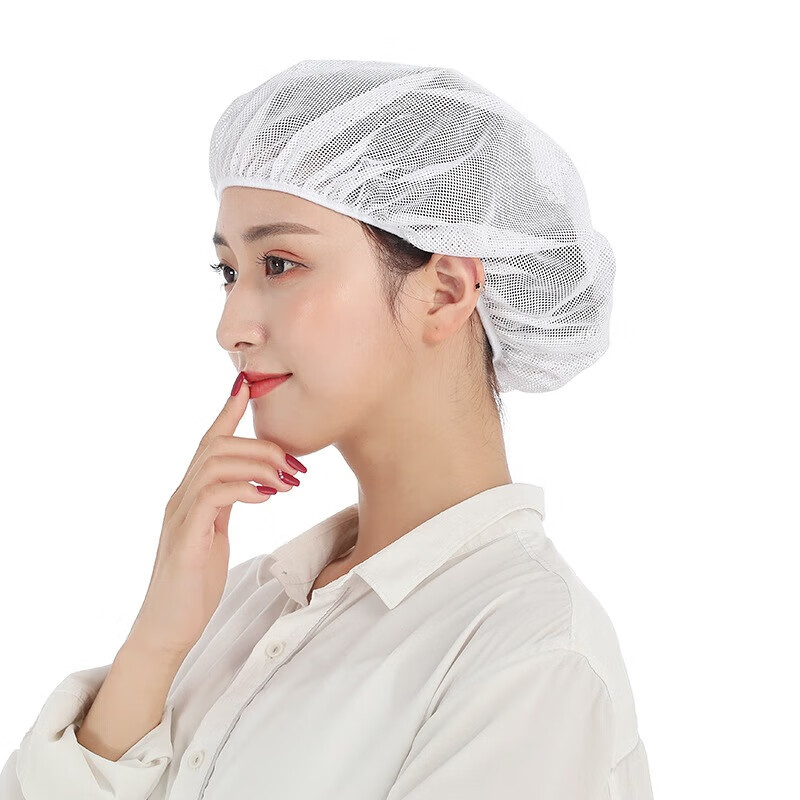Anshuangli Work Cap Workshop Mesh Hat Factory Chef Hat Kitchen Breathable Sanitary Food Mesh Cap Pink Mesh Hat 2-Pack 1