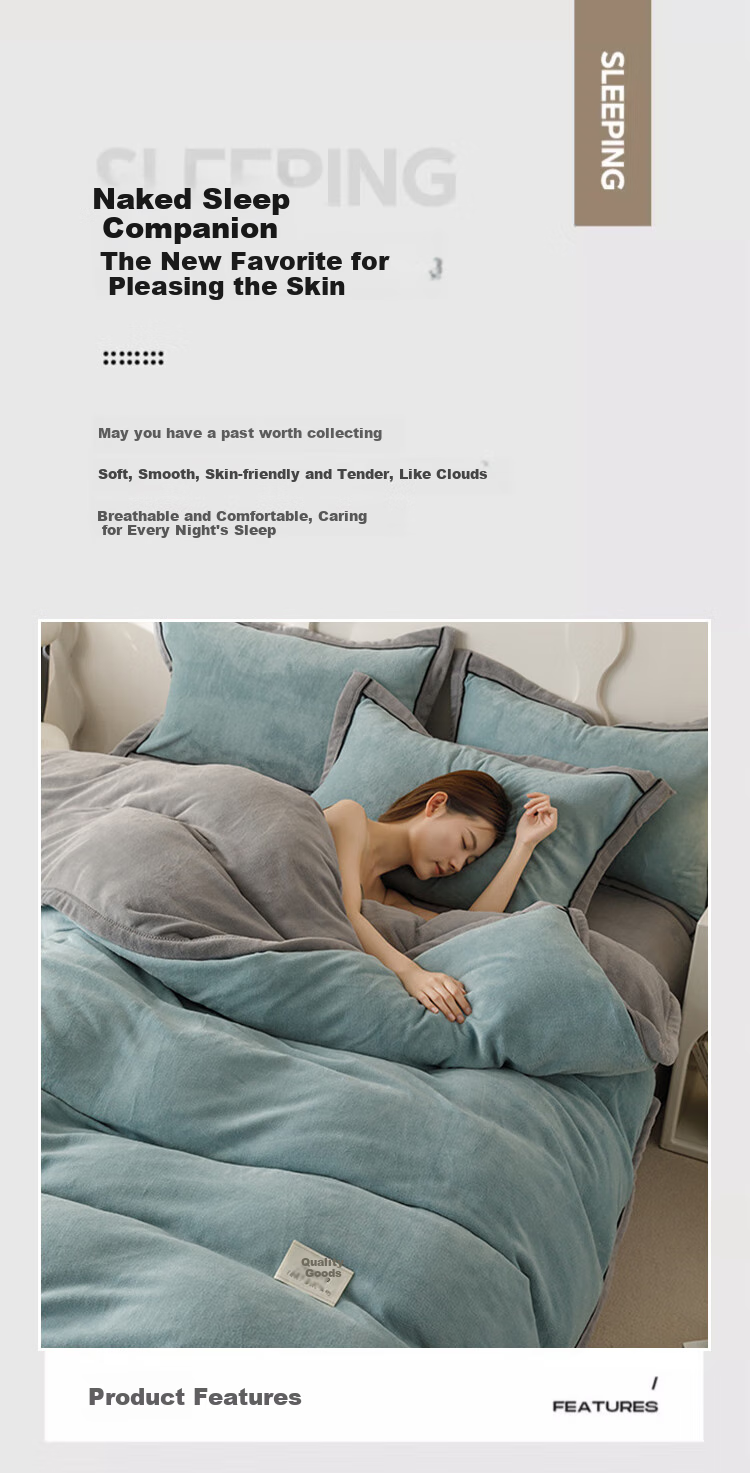 Wuyinliangpin Winter Milk Velvet Duvet Cover, Single Piece, Autumn And Winter Fleece-Lined Coral Velvet Single Quilt Cover, Double-Sided Plush Duvet Cover, 180*220cm 2