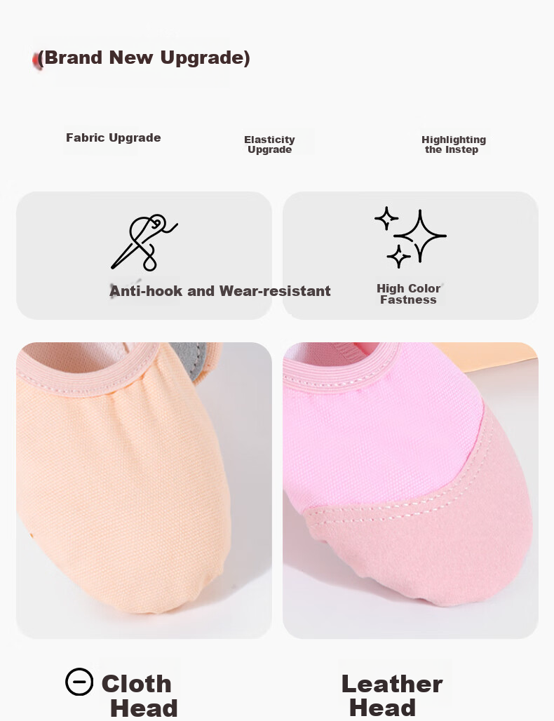Zhiyouban Adult Dance Shoes, Professional Ballet Practice Shoes for Women, Soft-Soled Slip-On Children's Dance Yoga Body-Shaping Cat Paw Shoes 3