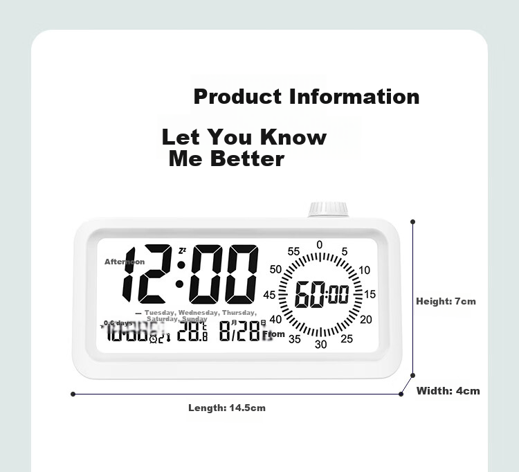Compas Electronic Student Alarm Clock, Visual Timer, Children's Countdown Time Management Tool, Essential for Back-To And Graduation Seasons, 2318 Pink Rechargeable Model for School Seaso 13