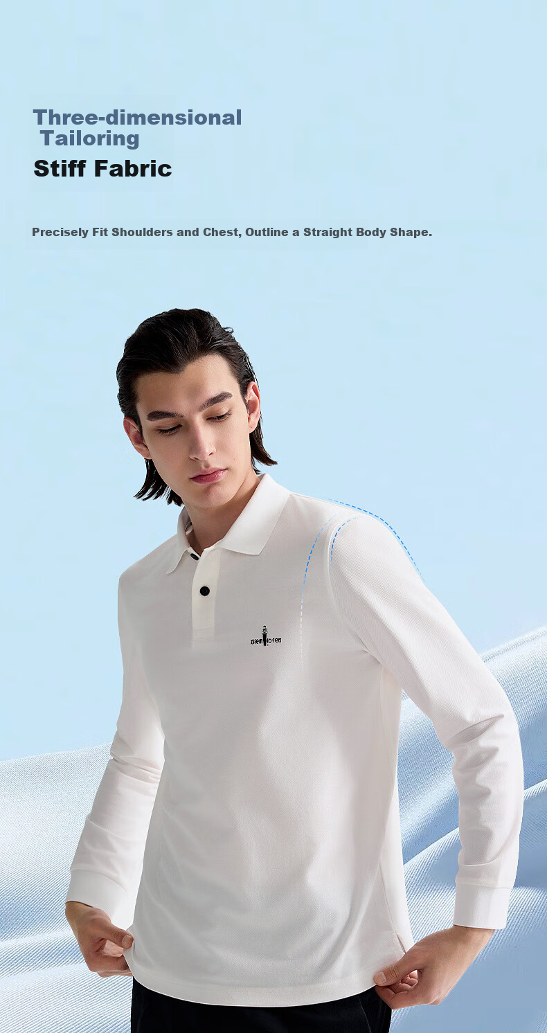 Biyinlefen [Functional Cotton] 2025 Spring New Men's Turn-Down Collar Long-Sleeve Polo Shirt, Lightweight Athletic Casual Skin-Friendly Top 10