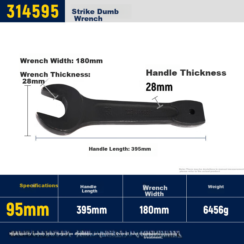 Zhangchengjinggong Heavy-Duty Single-Head Impact Wrench, Can Be Used for Striking And Heavy-Duty Wrenches, Auto Repair Tool, 95mm, 314595