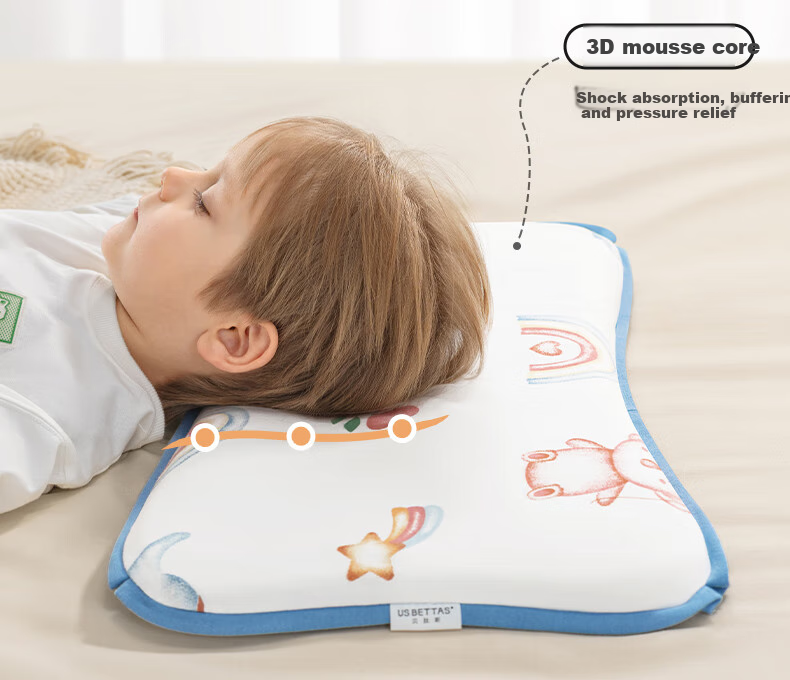 Beitaisi Children's Pillow, All-Season Use, Full Pillow, Breathable, Height Adjustable, Baby Pillow for 0-4 Years Old, Newborn Neck Support Pillow 10