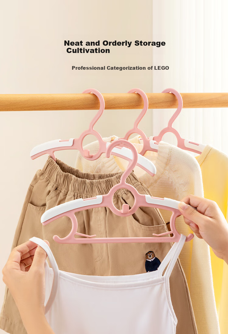 JD Original Children's Clothes Hangers, Extendable And Stackable, Baby Non-Slip Hangers for Drying Clothes, Gray, 10 Pieces 7
