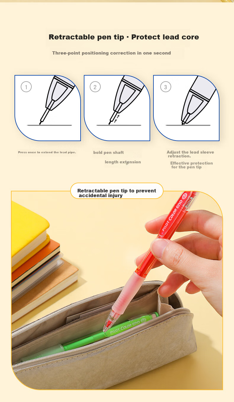 PILOT [Best-Selling Product] Colored Mechanical Pencil for Students And Children, Erasable Colored Pencil for Exams, Stationery, Sketching, with Eraser HCR-197 0.7 Blue 3