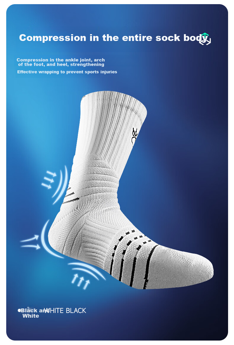 KELME Adult Basketball Socks for Training And Competition, Thickened, Breathable, Wear-Resistant, Non-Slip Short Socks, Black, M (34-38) 8